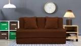 Aart Store High Density Foam Sofa Cums Bed Furniture Two Seater 4x6 Feet With Two Cushion Brown Single Sofa Bed