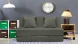 Aart Store High Density Foam Sofa Cums Bed Furniture Two Seater 4x6 Feet With Two Cushion Grey Single Sofa Bed