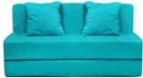 Aart Store Sofa Bed 4x6 Feet Two Seater With Washable Cover And Two Pillows Sky Blue Color Single Sofa Bed