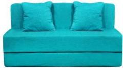 Aart Store Sofa Cum Bed 6x6 Feet Three Seater with Washable Cover and Two Pillows Sky Blue Color Single Sofa Bed