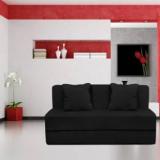 Aart Store Sofa Cum Bed Perfect For Guests Washable Cover 4' X 6' Feet Two Seater Black Single Sofa Bed