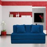 Aart Store Sofa Cum Bed Perfect For Guests Washable Cover Two Seater Blue Single Sofa Bed