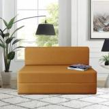 Aart Store Two Seater Sofa Cums Bed Furniture Sleeps And Comfortably Perfect For Guests 4x6 Feet Golden Single Sofa Bed