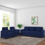 Adorn Homez Optima Fabric 3 + 1 + 1 Navy Blue Sofa Set