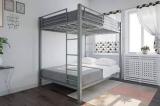 Adorn Mart Full Over Full Bunk Bed, Metal Frame With Ladder Metal Bunk Bed