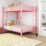 Adorn Mart Twin Metal Bunk Cot Bed Single + Single Frame Only Metal Bunk Bed