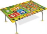 Akshat Multicolor Multipurpose Table For Playing Ludo Snakes & Ladders Eating And Studyig Metal Study Table