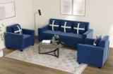 Allie Wood Rio Highback Fabric 3 + 1 + 1 Sofa Set