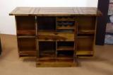 Allie Wood Sheesham Wood Pre Assemble Stylish Bar Cabinet/ Rack With Wine Glass Storage Solid Wood Bar Cabinet