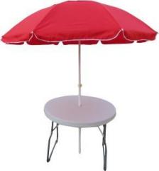 Amaze Foldable Outdoor Furniture Round With Hole With 7' Umbrella Stand Metal Outdoor Table