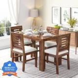 Amorini 4 Seater Solid Sheesham Wood Dining Set For Home Office Solid Wood 4 Seater Dining Set