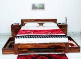 Amorini Solid Wood Queen Drawer Bed