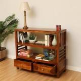 Ananya Furniture Solid Wood Sheesham Wood Semi Open Bo Solid Wood Semi Open Book Shelf