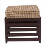 Anb Enterprises Wooden Stool For Living Room With Cushion Living & Bedroom Stool