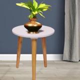 Andecy White Round Modern Side & End Table for Living Room, Bedroom & Office Table Engineered Wood Side Table