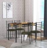 Anishwar Indoor & Outdoor Dining Room and Living Room Set Metal 4 Seater Dining Set