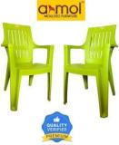 Anmol FEROZ 8001 SET OF 2 GREEN FULLY COMFORT Plastic Outdoor Chair