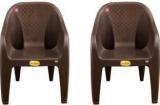 Anmol Moulded Durable Chair For Home & Office Brown Pack Of 2 Plastic Outdoor Chair