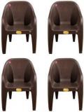 Anmol Moulded Durable Chair For Home & Office Brown Pack Of 4 Plastic Outdoor Chair