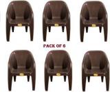 Anmol Moulded Durable Chair For Home & Office Brown Pack Of 6 Plastic Outdoor Chair