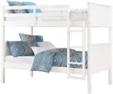 Aprodz Solid Wood Dalton Bunk Bed For Bedroom | White Finish Solid Wood Bunk Bed