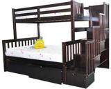 Aprodz Stairway Twin Over Full Bunk Bed With Storage For Bedroom Solid Wood Bunk Bed