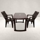 Arlavya 2 Seater Dining Set for Home Cafeteria Garden Plastic 2 Seater Dining Set