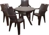 Arlavya 4 Seater Dining Table Set for Home Garden Cafeteria Plastic 4 Seater Dining Set