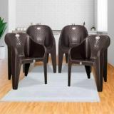 Arlavya Sturdy and Strong Plastic Arm Chair for Home Garden Dining Office Plastic Dining Chair