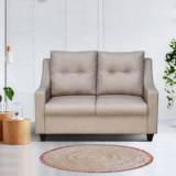 Arra ALINE Two Seater Cushion Back Sofa Brown Fabric 2 Seater Sofa