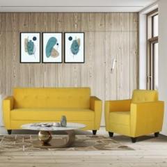 Arra Remo 4 Seater Sofa Yellow Fabric 3 + 1 Sofa Set