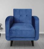 Arra Rome Tufted Back One Seater Sofa Blue Fabric 1 Seater Sofa