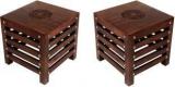 Artesia Solid Wood Hand Carved Side Table/ End Table Solid Wood Side Table