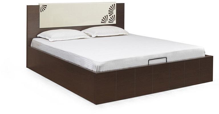 @Home Angel King Size Bed with Storage in Brown Colour