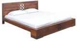 @home Annulus Queen Bed With Storage In Walnut Colour