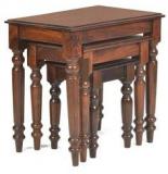 @Home Arena Set Of Three Nesting Tables In Walnut Finish