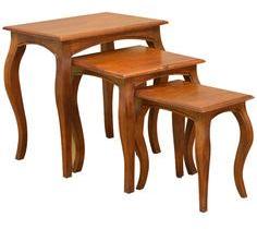 @Home Arte Set Of Three Nesting Tables In Brown Colour