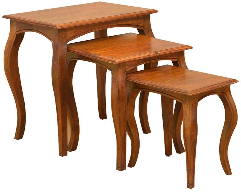 @Home Arte Set of Three Nesting Tables in Brown Colour