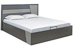 @Home Baalbek King Size Bed With Storage In Grey Colour