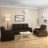 @home By Nilkamal Beauty Fabric 3 + 1 + 1 Brown Sofa Set