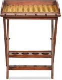 @home By Nilkamal Chevron Solid Wood Bar Trolley