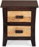 @home By Nilkamal Edge Solid Wood Bedside Table