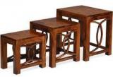 @home Citrine Nest Table Set Of Three In Walnut Colour