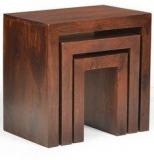 @Home Cubic Set Of Three Nesting Tables In Walnut Finish