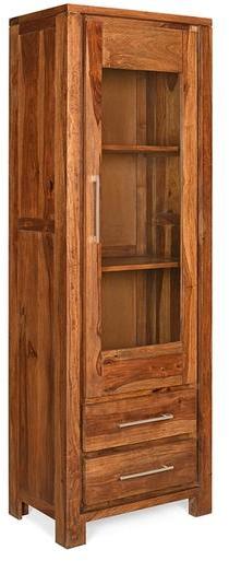 @home Delmonte Curio Book Case Left Door in Walnut Finish