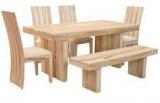 @home Delmonte Six Seater Dining Set In White Natural Colour