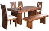 @Home Delmonte Six Seater Dining Set With Bench In Walnut Colour