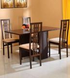 @Home Gypsy Four Seater Dining Set In Walnut Finish