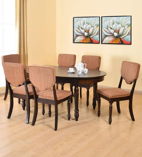 @Home Isabella Six Seater Dining Set in Tobacco Finish