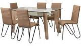 @Home Isadora Six Seater Dining Set In Brown Colour